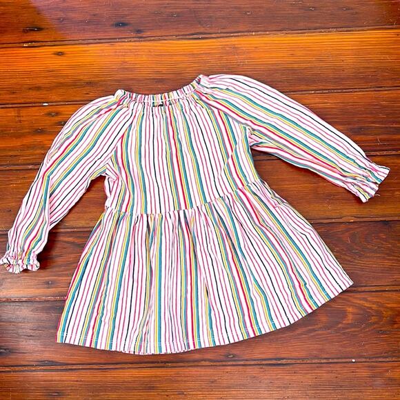 Tea Collection striped long sleeve multicolor rainbow dress sz 2T - Picture 1 of 7